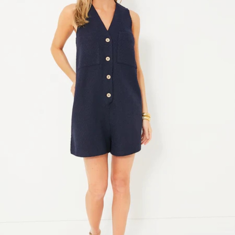 Tuckernuck Navy Sleeveless Romper